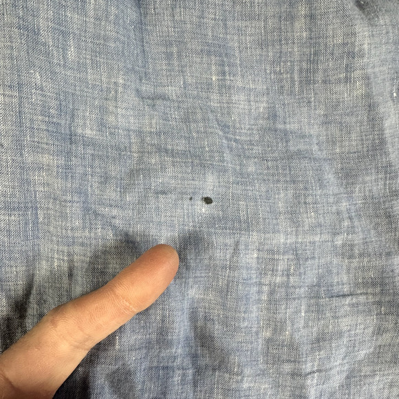 Reiss Shirt Men's XL Blue Button Up 100% Linen Regular Fit Casual Long Sleeve - Picture 9 of 13
